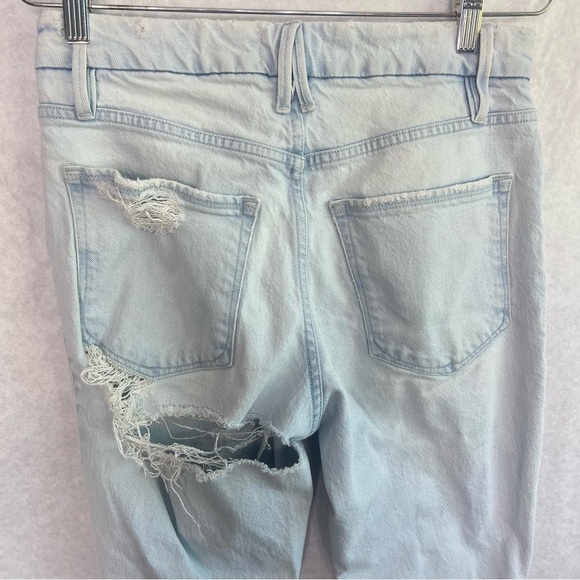 Good American light wash jeans raw hem straight size 27 - Picture 2 of 5
